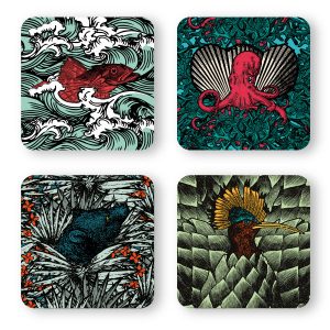 SET 2 DE 4 DESSOUS-DE-VERRE_GD267