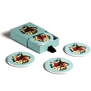 SET DE 4 DESSOUS-DE-VERRE_TIGER FLOWER_GD484