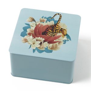 BOÎTE CARREE EN METAL_TIGER FLOWER_GD564